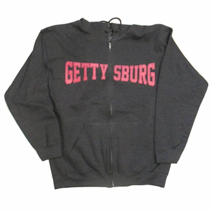 Gettysburg Zip-Up Hoodie dark heather with pink